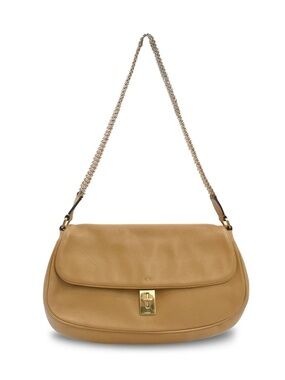 Prada Yellow Cleo Leather Shoulder Bag with Chainmail Strap